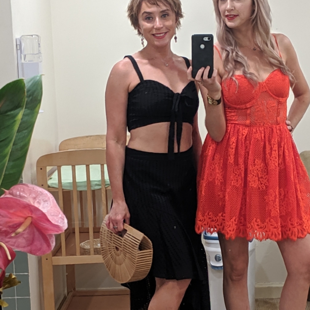 BCBGMaxAzria Black Eyelet Dress